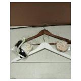 FillTouch 2 Pack Wedding Hanger Gift Bride Groom Bridal Hanger with Tags for Wedding Dress(Pink)