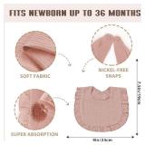 duludulu 6 Pack Muslin Baby Bibs for Baby Girls, Muslin Bibs Drool Bandana Bibs (Sweet Pink)