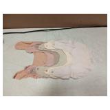 duludulu 6 Pack Muslin Baby Bibs for Baby Girls, Muslin Bibs Drool Bandana Bibs (Sweet Pink)