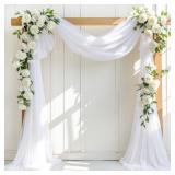 LINXTAR White Wedding Arch Draping Fabric 1 Panel 30