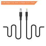 WingHome 12V / 6V Power Cable, Male 4.0x1.7mm to Male 5.5x2.1 mm Plug