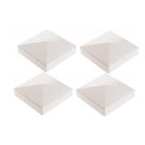 Sedmoon 4inch Vinyl Pyramid Style Fence Post Cap 4 x 4 Vinyl Pyramid Fence Post Cap for Mailbox, Lamp Post, Deck, Dock, Piling Caps (4)