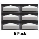 True 5x5 (127mm x 127mm) Plastic Pyramid Vinyl Fence Post Cap Black or White Multiple Quantities for True Actual 5" x 5" Vinyl Posts (6, White)
