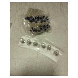 inSowni 40pcs Bridal Wedding Rhinestone Rose Flower U-shaped Hair Pins & 6pcs Twist Pearl Hairpins Headpiece Set in Gift Box for Women Girls Bridesmaid (Royal Blue Set)