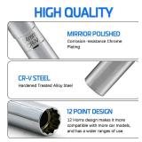 14mm Thin Wall Swivel Magnetic Spark Plug Socket 3/8 Inch Drive x12 inch Total Length 12-Point Spark Plug Socket Removal Tool Compatible with Motorcycle, Car, SUV, BMW, Nissan, Mini, Mercedes