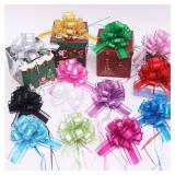 HSXJJ 6 Pcs Large Gift Bow,white gift bow,6 inches,Basket and Wedding Decoration,Holiday and Birthday Presents Wrapping Bows(White)