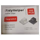 TidyHelper Adhesive Cable Clips - 100 Pack White