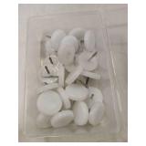 Acoeitl 24pcs Nail on Furniture Glides 1 Inch (26.5mm) Diameter Nylon White Chair Leg Floor Protectors Furniture Sliders Pads Table Foot Gliders for Hardwood Carpet and Tile Floors