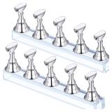 Blulu 2 Sets Nail Stand for Press on Acrylic Nails Display Practice Magnetic Fake Nail Holder for Painting Nails for False Fingernail Manicure Tool Home DIY Salon Supplies(Silver)