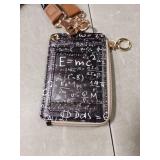 Teacher Lanyards for Id Badges Card and Keys,Math Pattern Funny ID Card Holders with Lanyards,Zipper Wallet with Cute Neck Lanyard for Women Men School Student Work Nurse