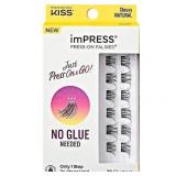 FACTORY SEALED - KISS imPRESS Falsies Press On Self Adhesive Eyelashes  Classy  Black  12 Lash Clusters