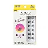 FACTORY SEALED - KISS imPRESS Falsies Press On Self Adhesive Eyelashes  Classy  Black  12 Lash Clusters