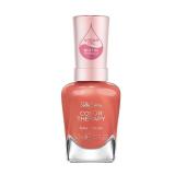 FACTORY SEALED - Sally Hansen Color Therapy Nail Polish | Biotin, Argan Oil, Long Lasting, Healthy Nails, Nail Strengthener, Opaque | 300 Soak at Sunset | Coral Orange Nail Color