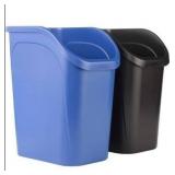 Rubbermaid Undercounter Small Trash Can, 2 Pack Blue and Black for Recycling