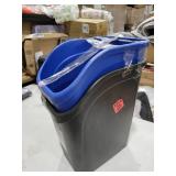 Rubbermaid Undercounter Small Trash Can, 2 Pack Blue and Black for Recycling