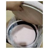 Round Ottoman with Storage Set of 2,Small Foot Stool Ottoman for Living Room, Small Coffee Table,Vanity Stool with Storage for Bedroom, Pink