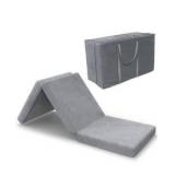 SINWEEK Tri-Folding Mattress Foam Topper 38 x 75 x 4 Inch Folding Pad with Removable Cover