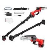 Cordless Pole Saw, 2-in-1 6\" Battery Powered Pole Saws for Tree Trimming, 20V 2.0Ah Battery Mini Chainsaw with Pole, 15ft Reach Small Pole Saw for Wood Cutting, Trimming (battery not included)