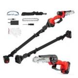 Cordless Pole Saw, 2-in-1 6\" Battery Powered Pole Saws for Tree Trimming, 20V 2.0Ah Battery Mini Chainsaw with Pole, 15ft Reach Small Pole Saw for Wood Cutting, Trimming (battery not included)