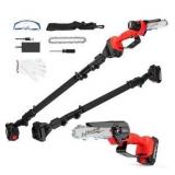 Cordless Pole Saw, 2-in-1 6\" Battery Powered Pole Saws for Tree Trimming, 20V 2.0Ah Battery Mini Chainsaw with Pole, 15ft Reach Small Pole Saw for Wood Cutting, Trimming (battery not included)