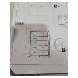 WLIVE Storage Organizer Unit with 11 Fabric Bins, Storage Drawers Organizer with Steel Frame, Tall Storage Tower Organizaton for Living Room, Hallway, Office, Light Grey