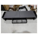 Spacrea Metal Desk Organizers and Accessories, Dual Monitor Stand Riser with Drawer and 2 Pen Holders, Desk Accessories & Workspace Desktop Organizers for Office Supplies (Black)