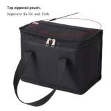 Foldable Lunch Bag Insulated Lunch Box Water-Resistant Leakproof Soft Cooler Bag Black