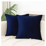 Velvet Navy Blue Throw Pillow Covers