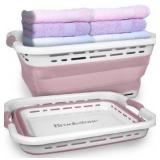 BROOKSTONE, 1 UNIT, 11 GALLONS - [OUR LARGEST BASKET EVER] 24\" Collapsible Laundry Basket,