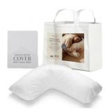 FOSSFLAKES Side Sleeper Pillow L-Shaped with Cover