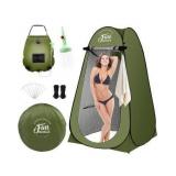 Solar Shower Tent Kit, 2 Pcs, Instant Pop Up Privacy, 5 Gallon Solar Shower Bag, Sun Canopy Beach Outdoor Camp Privacy Tent, Easy Set Up, Foldable