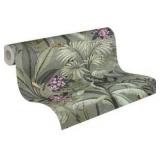 A.S. Creation Wallpaper Tropical Design - Green, Pink - Jungle Wallpaper 395.99in x 20.87in Made in Germany - 387382