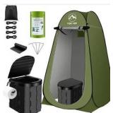 Portable Toilet Kit, Camping Toilet with Pop-Up Privacy Tent