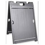 SmartSign Two-Sided BabyBoss Sidewalk Sign Frame with Slide-In Feature/A-Frame Sandwich Board for 24 x 18 inch Signs, Plastic, Black, Made in USA