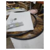 TAID Rustic Round Coffee Table for Your Living Room - 2 Colors: Brown or Cream, Circular Wooden Coffee Table with Open Shelf Storage - Modern Design, Industrial Quality, Circle Shaped Coffee Table