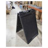 SmartSign Two-Sided BabyBoss Sidewalk Sign Frame with Slide-In Feature/A-Frame Sandwich Board for 24 x 18 inch Signs, Plastic, Black, Made in USA