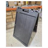 SmartSign Two-Sided BabyBoss Sidewalk Sign Frame with Slide-In Feature/A-Frame Sandwich Board for 24 x 18 inch Signs, Plastic, Black, Made in USA