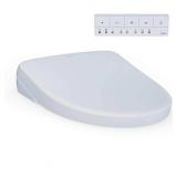 TOTO S7 WASHLET Electronic Bidet Toilet Seat with EWATER+ Bowl and Wand Cleaning and Contemporary Lid  Elongated  Cotton White - SW4726AT40#01