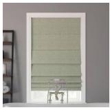 Sun Zero Preble Textured 100% Total Blackout Cordless Roman Shade, Sage Green, 31\" W x 64\" H