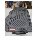 Motor Trend FlexTough Performance All Weather Rubber Car Floor Mats - 3 Piece Floor Mats Automotive Liners for Cars Truck SUV, Heavy-Duty Waterproof (Black)