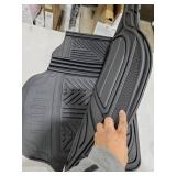 Motor Trend FlexTough Performance All Weather Rubber Car Floor Mats - 3 Piece Floor Mats Automotive Liners for Cars Truck SUV, Heavy-Duty Waterproof (Black)