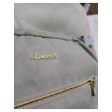 LOVEVOOK Travel Backpack for Women & Men 40L,Airline Approved Carry On Backpack Travel Essentials,TSA Carry on Luggage,Waterproof Personal Item Travel Bag,Suitcase with 3 Packing Cubes,Light gray-Pink