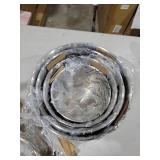 Cooks Standard Stainless Steel Food Jar Storage Canister Set Large 4-Piece, 1.6qt/2.5qt/3.5qt /5qt Airtight Containers with Glass Lid for Tea Coffee Sugar Flour Pantry Kitchen Counter