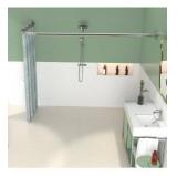 L Shaped Shower Curtain Rod,28-39 X 43-67 Inch Curved Shower Rod,Adjustable Shower Rods for Bathroom,Stainless Drilling Shower Curtain Rods with 18 Ring Hooks,for Bathroom Tub Dressing Room