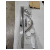 L Shaped Shower Curtain Rod,28-39 X 43-67 Inch Curved Shower Rod,Adjustable Shower Rods for Bathroom,Stainless Drilling Shower Curtain Rods with 18 Ring Hooks,for Bathroom Tub Dressing Room