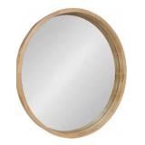 Round Decorative Large Modern Wood Frame Wall Mirror, 30 Inch Diameter