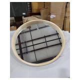 Round Decorative Large Modern Wood Frame Wall Mirror, 30 Inch Diameter