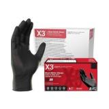 X3 Black Nitrile Gloves for cooking Food Prep, Disposable, Latex Free, 3 Mil, Powder-Free, Lightly Textured 10 boxes of 100