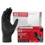 X3 Black Nitrile Gloves for cooking Food Prep, Disposable, Latex Free, 3 Mil, Powder-Free, Lightly Textured 10 boxes of 100