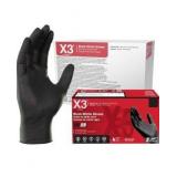 X3 Black Nitrile Gloves for cooking Food Prep, Disposable, Latex Free, 3 Mil, Powder-Free, Lightly Textured 10 boxes of 100